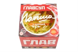 Суп лапша с курицей замороженная, 0,25 кг ТМ Главсуп 1/12шт 00-00000045 - фото 2247
