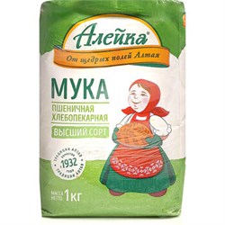 Мука высший сорт ГОСТ 1кг уп (1/8шт) 100106 - фото 3011