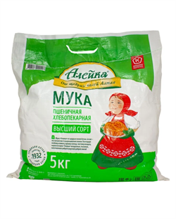 Мука высший сорт ГОСТ 5кг сумка (1/10шт) 100105 - фото 3014