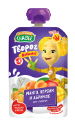 Пюре Фиксики 85гр Детский фруктовый творожок с манго, абрикосом и персиком 1*12шт 27054