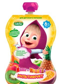 Пюре Маша и Медведь 90гр Мультифрукт (гуалапак) с 8мес 1/12 22211