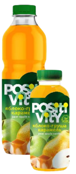 Positivity Яблоко,груша,карамель ПЭТ 0,9 л 1/6шт 35687