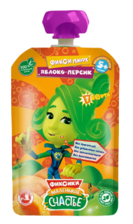 Пюре Фиксики 90гр Яблоко-Персик (гуалапак) с 5мес 1/12 22135