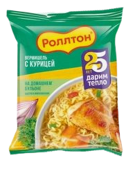 Ролтон лапша б/п вермишель (пак) 60гр на домашнем бульоне с курицей 1/42шт УТ000001932