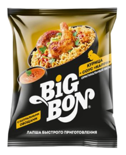 БигБон лапша 75гр. курица+соус карри(пакет) 1*48шт УТ000001906