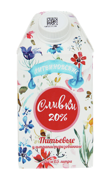 Фермерские Сливки" Литвиновские"  20%  0,5л TБA 1*12шт 35394