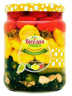 Веселая грядка Ассорти овощ. с патиссонами 950гр 1/6шт 36143