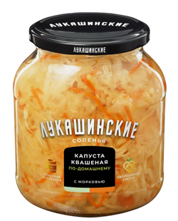 "Лукашинские" Капуста квашеная по домаш. с морк. 670гр 1/6шт  35978