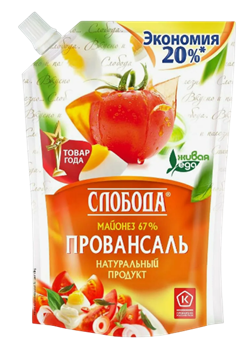 Майонез Слобода Провансаль классич. м.д.ж. 67% 800мл. д/п 1*12 12408