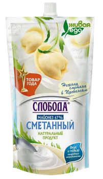 Майонез Слобода Провансаль Сметанный 67% 400мл. д/п 1*24 12542
