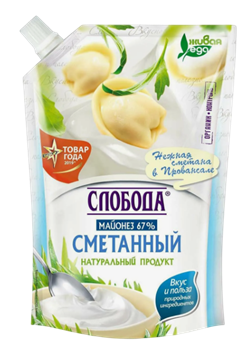 Майонез Слобода Провансаль Сметанный 67% 800мл. д/п 1*12 12616
