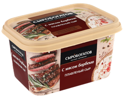 Сыр пл. п/о 400гр "Сыробогатов"С мясом барбекю 45%ж, 1/8шт 35643