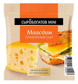 Сыр плав. Mini  "Сыробогатов"Маасдам  45%,112 г слайсы 1/12шт 35639