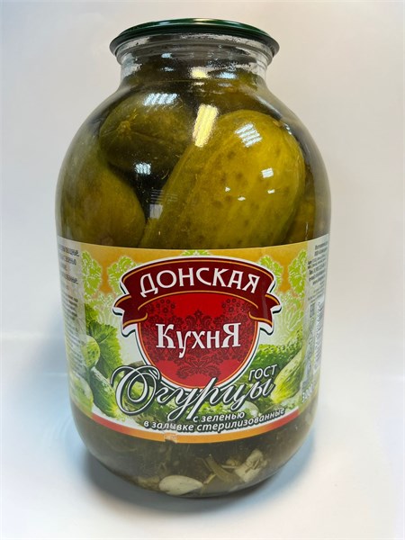ОГУРЦЫ Донская Кухня 3л СТЕКЛО на лимонке ГОСТ 1/4шт 00000001152 - фото 1228