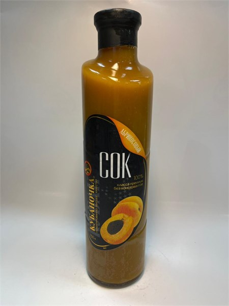 Сок Абрикосовый 100% Кубаночка 750гр 1*6шт ст/б 00-00001926 - фото 1410