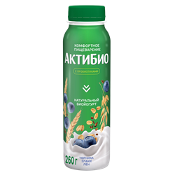 АКТИБИО ЙОГ ПИТ 260 ЧЕРНИКА-5ЗЛ-СЕМ ЛЬНЯ 1/9ШТ 194680