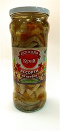 Ассорти из грибов маринованное 580мл ст/б Донская Кухня 1/12шт 00000001126
