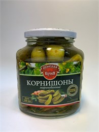 Корнишоны Донская Кухня 3-6см 500мл стекло 1/12шт 00000001038