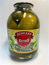 ОГУРЦЫ Донская Кухня 3л СТЕКЛО на лимонке ГОСТ 1/4шт 00000001152
