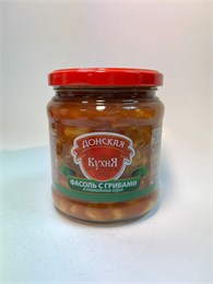 Фасоль с ГРИБАМИ в томатном соусе Донская Кухня 500гр СТЕКЛО 1/8шт 23131