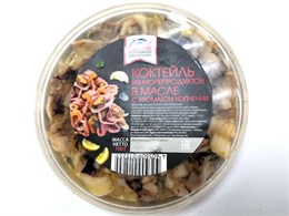 Коктейль из морепродуктов в масле с ароматом копчения п/э 0,100гр  1/80шт 23255