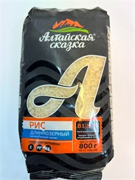 АС 800гр Рис длиннозерный, обработанный паром 1/12шт 23415
