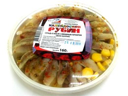 Сельдь ф/к в масле с пряностями и гарниром "Рубин" 0,160гр 1/20шт 23775