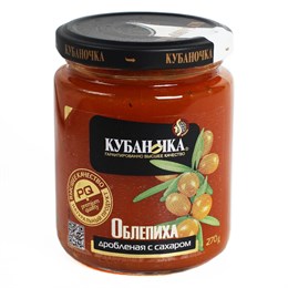 Облепиха Дробленая стекло 270гр КУБАНОЧКА 1/12шт 00-00002041