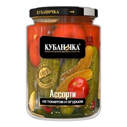 Ассорти Томаты+Огурцы Кубаночка 1500гр 1/6 00000001956