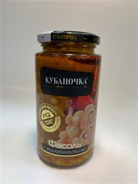 Фасоль с шампиньонами "Кубаночка" 500гр с/б 1*12ш 00000007120