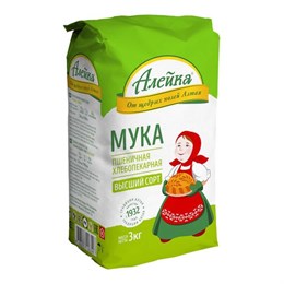Мука высший сорт ГОСТ 3кг уп (1/3шт) 100107