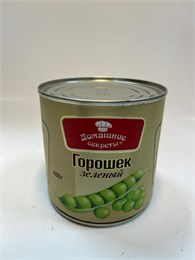 Зелёный горошек "Домашние секреты" 400гр ж/б 1 сорт 1*12шт 00-00002038